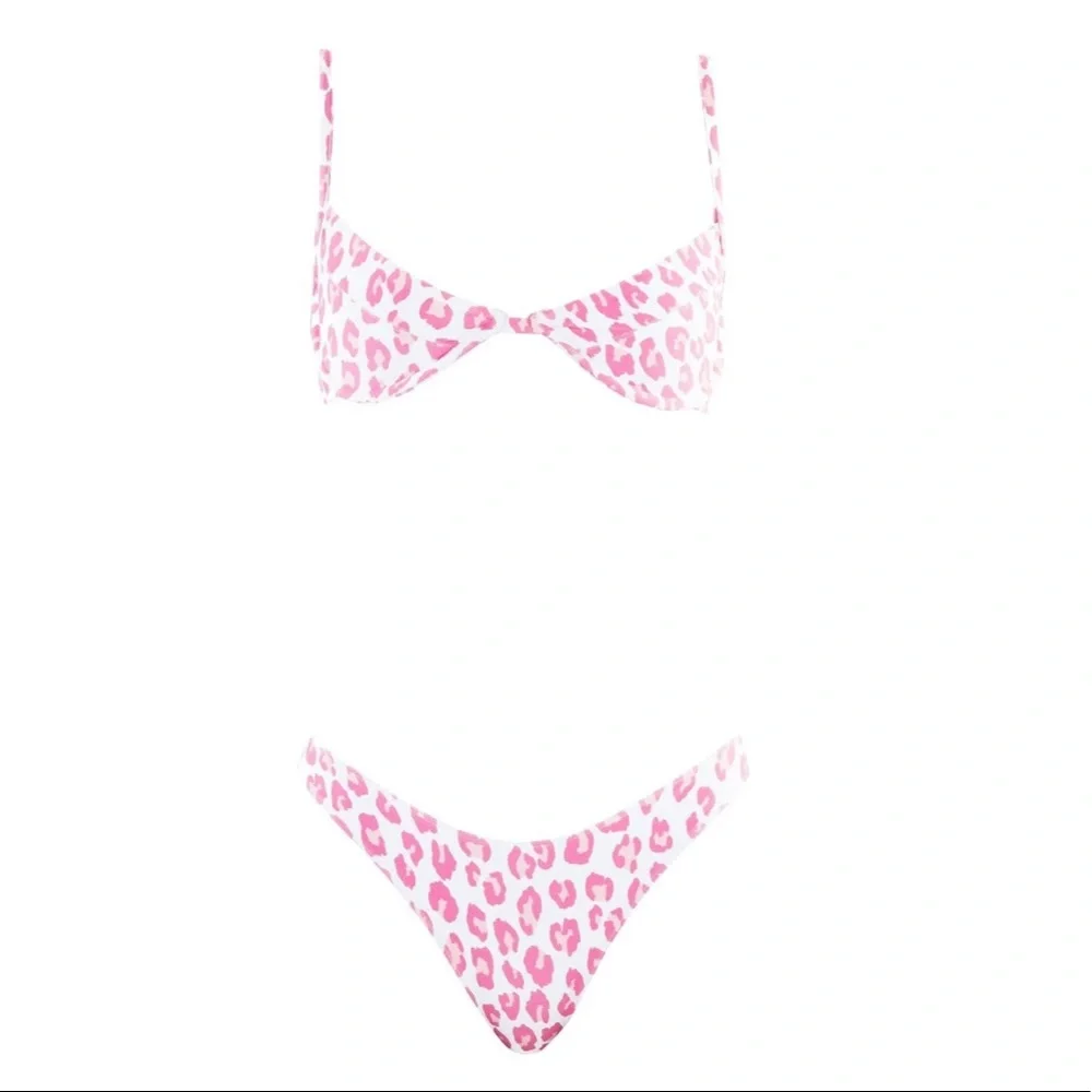 Bambia Leopard Pink Belle Bikini Top and Elle Bikini Bottoms